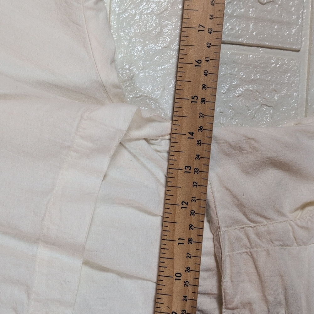 329-White Button-Up Dress 100 💯 Cotton - Picture 4 of 5